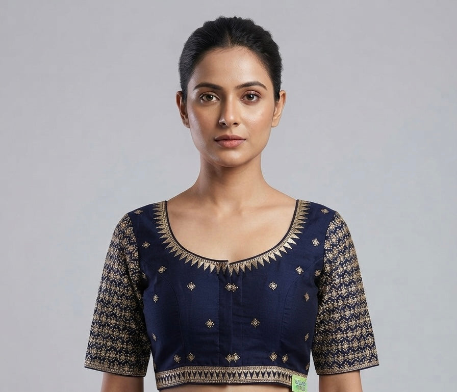 Navy blue embroidery work Blouse 👚