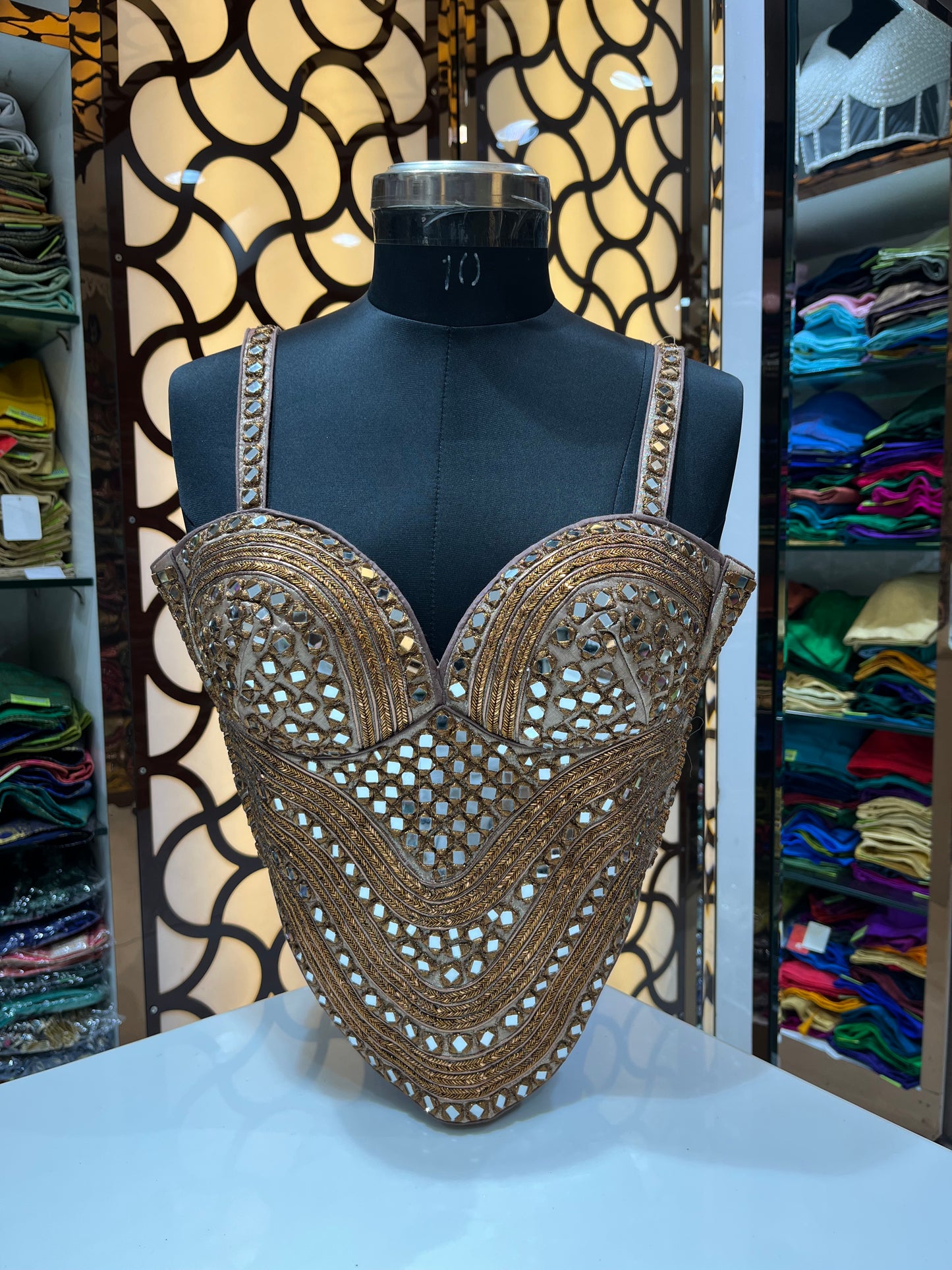 Artisan Mirror-Embellished Bustiers | [newblouseworld]
