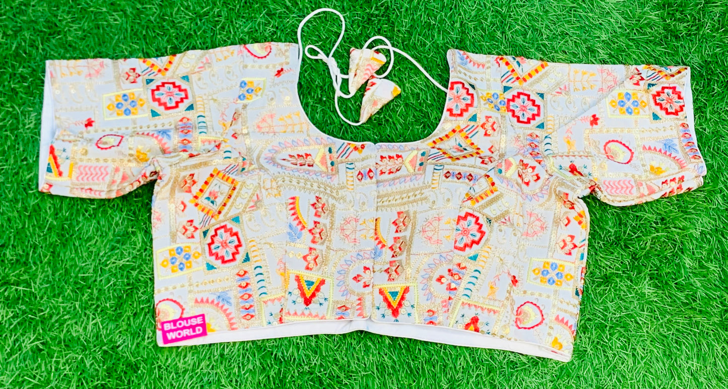 White colour designer blouse