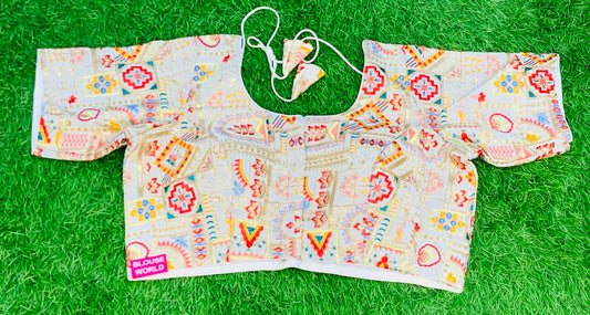 White colour designer blouse