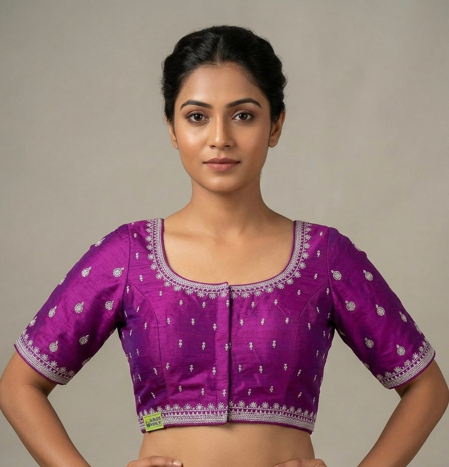 Silver butta work blouse