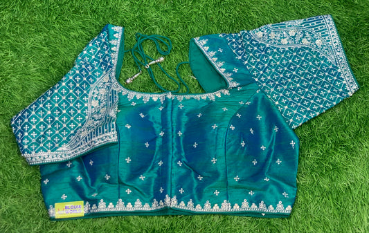 Dual shade blue with heavy work embroidery