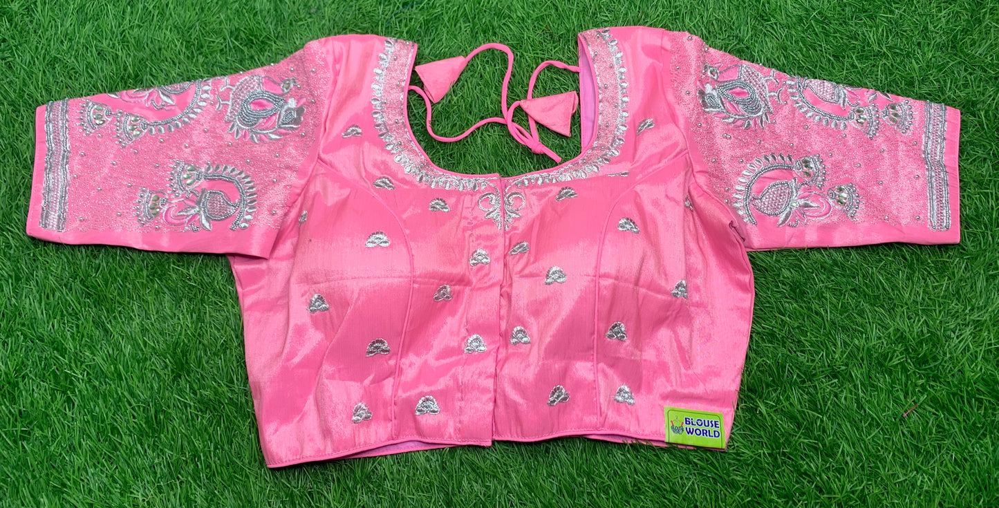 Baby pink hanging designer blouse 👚