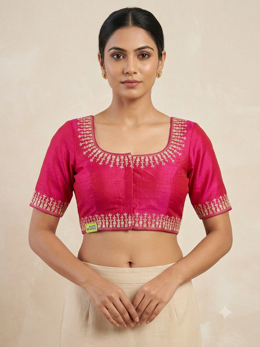 Embroidery rose gold zari blouse