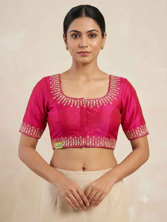 Embroidery rose gold zari blouse