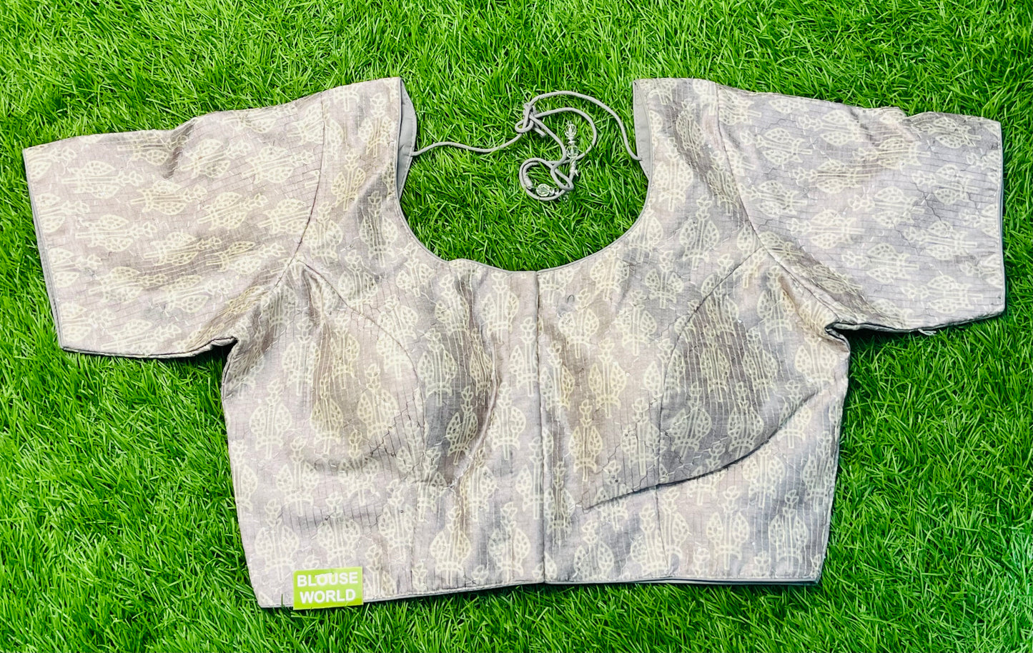 Grey off white mix blouse