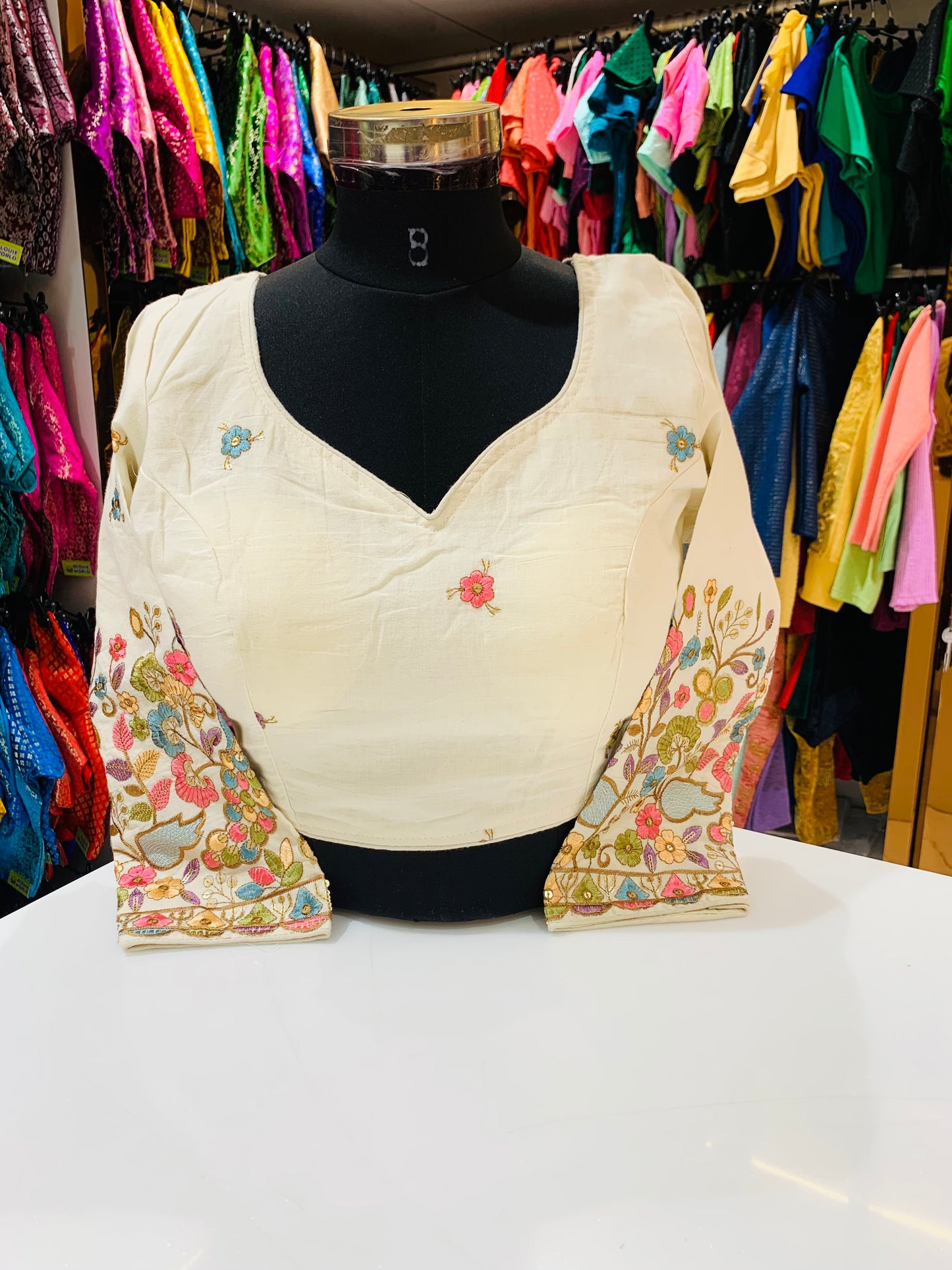 Cotton 3/4 hands multicolour blouse 👚