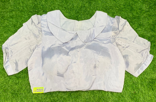Pastel lavender colour blouse front high neck back high neck
