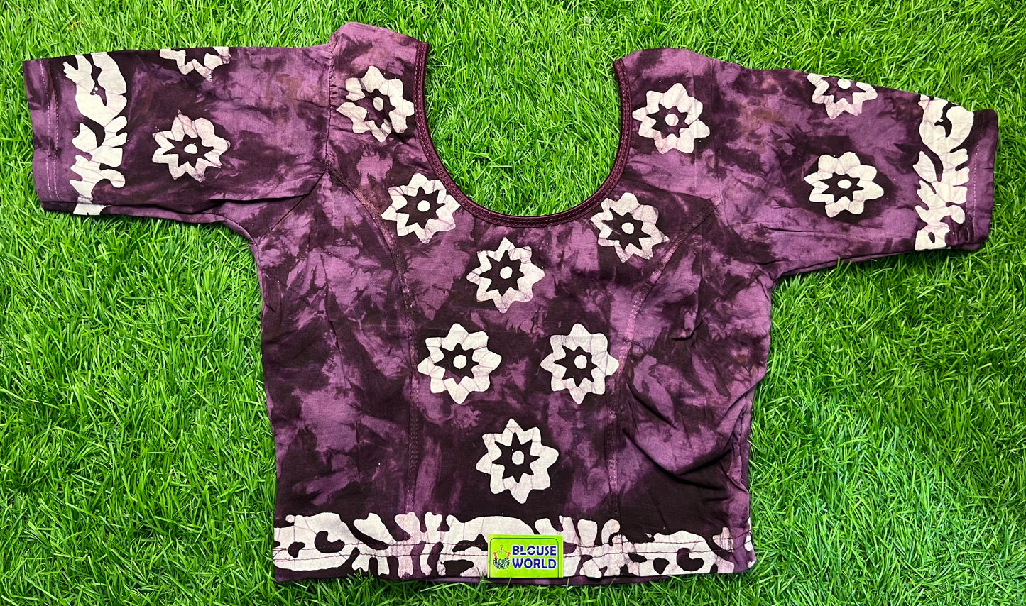 Purple shibori print Strectable blouse xl size