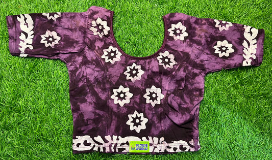 Purple shibori print Strectable blouse xl size