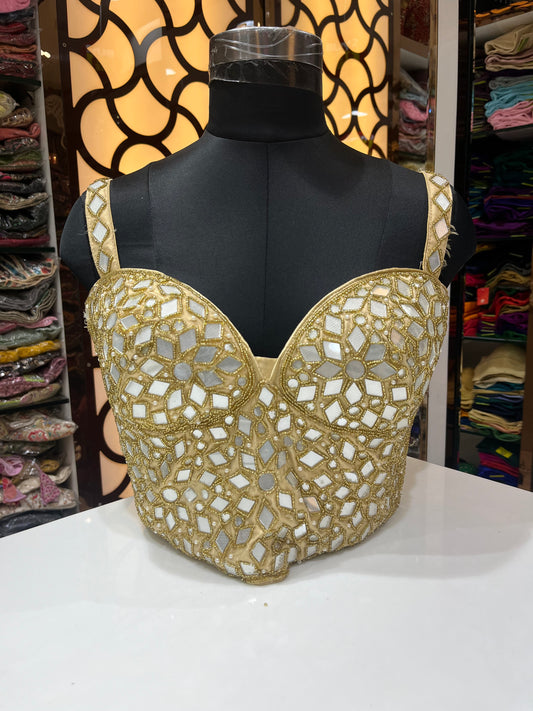 Golden mirror 🪞 original with kardana work blouse