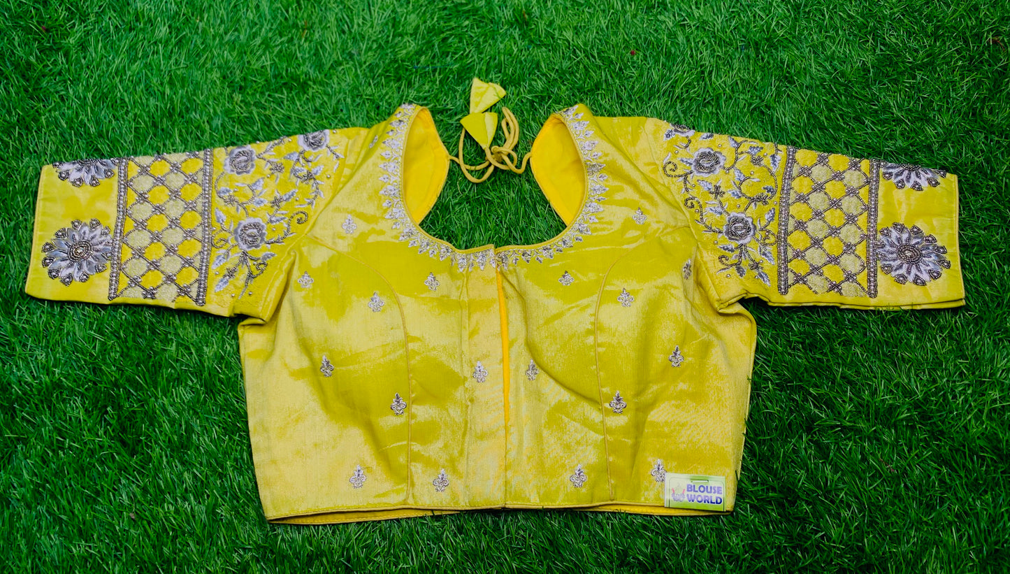 Lemon 🍋 yellow 🧵 thread 🪡 thread work blouse 👚