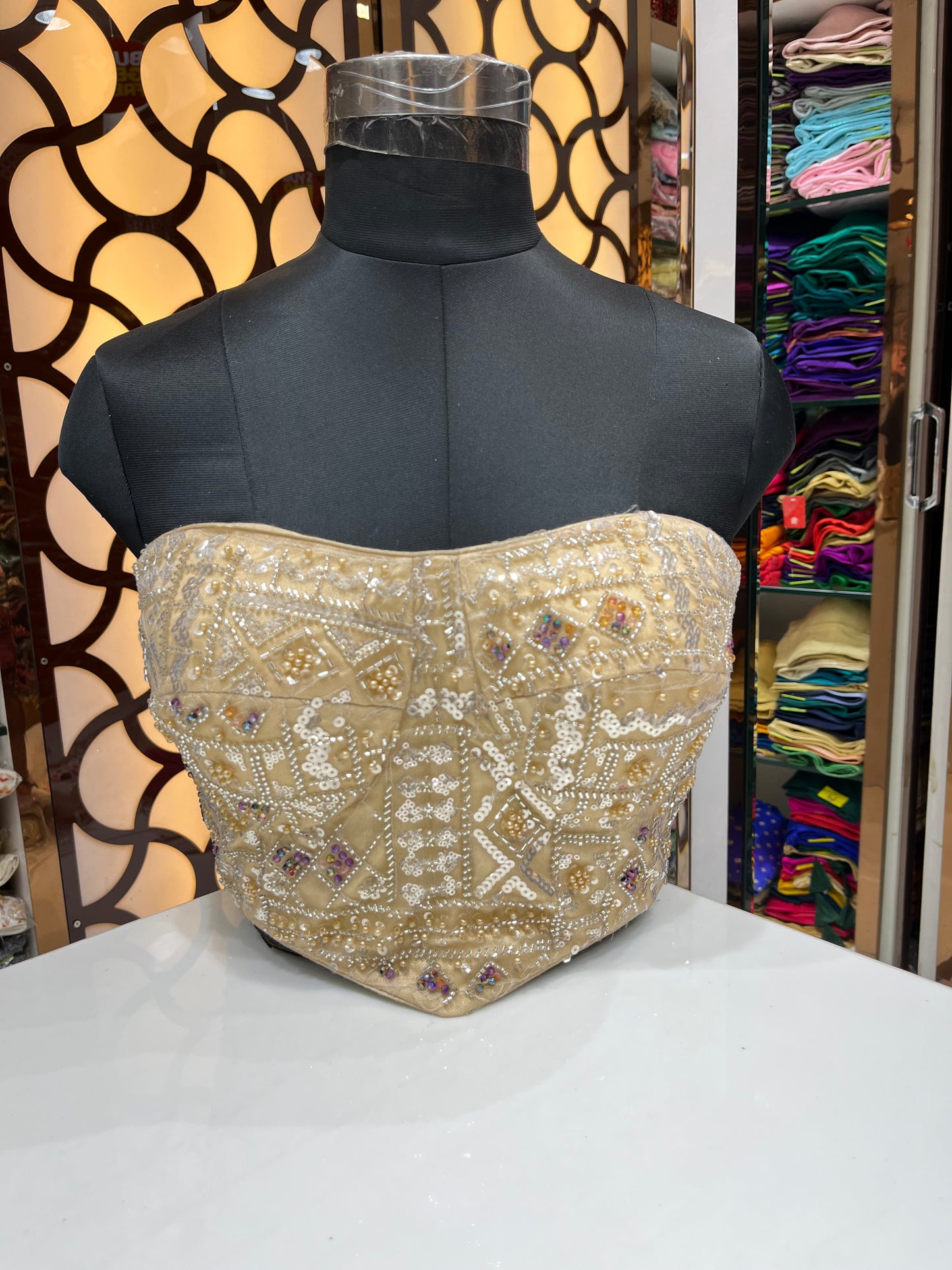 Cordset golden kardana work blouse