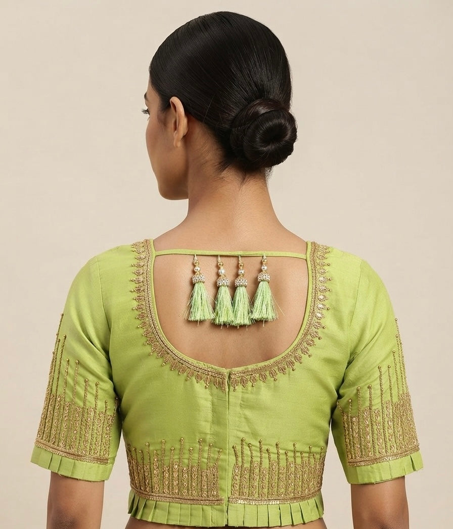 Green maggam work blouse 👚