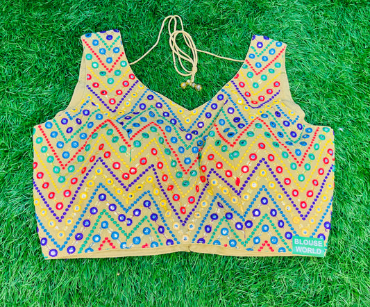 Gold multicolour sleeveless