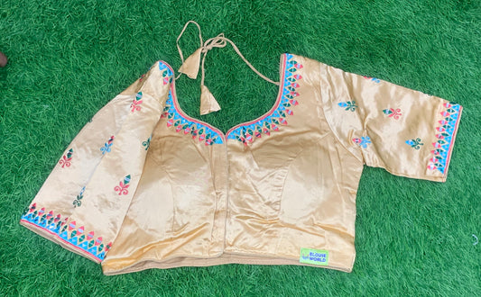 Satin golden designer blouse