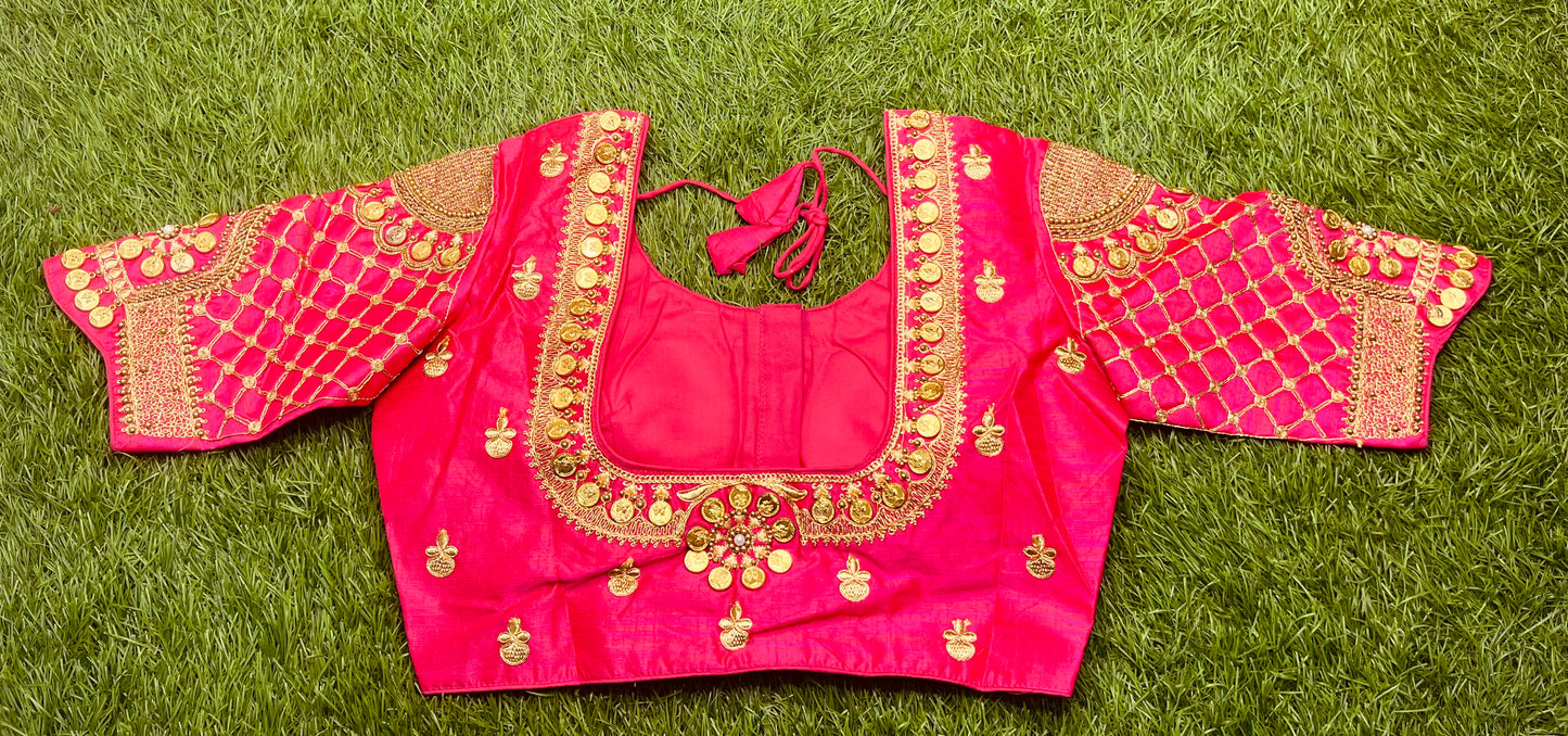 Rani pink coin 🪙 work blouse 👚