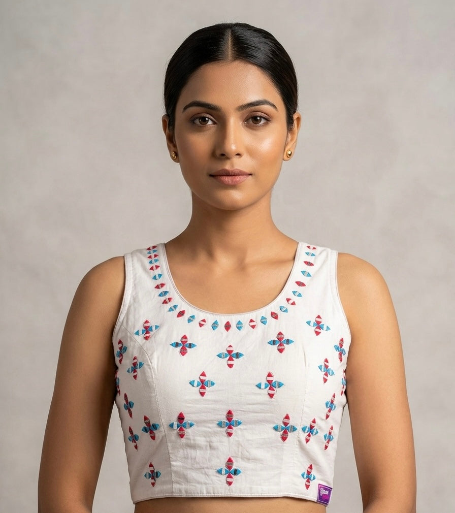 Navratri mirror work with hands blouse