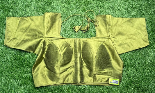 Mehdi green front hooks plain simple blouse 👚
