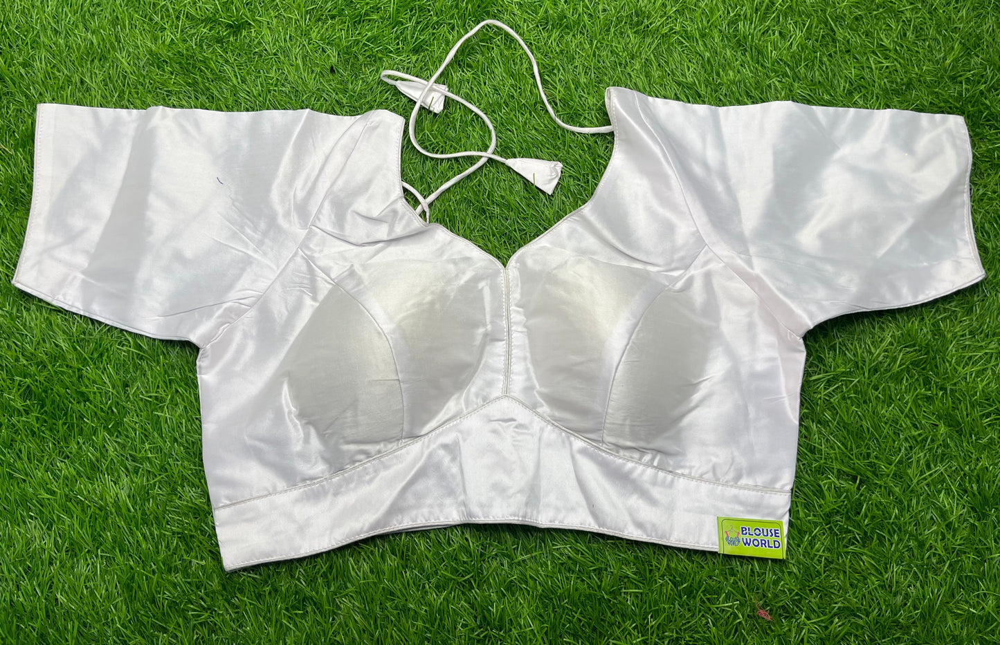 White colour v neck plain blouse 👚