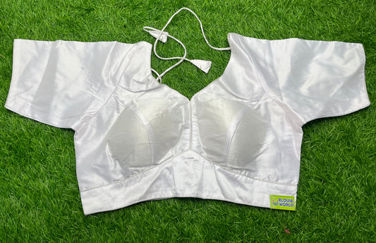White colour v neck plain blouse 👚