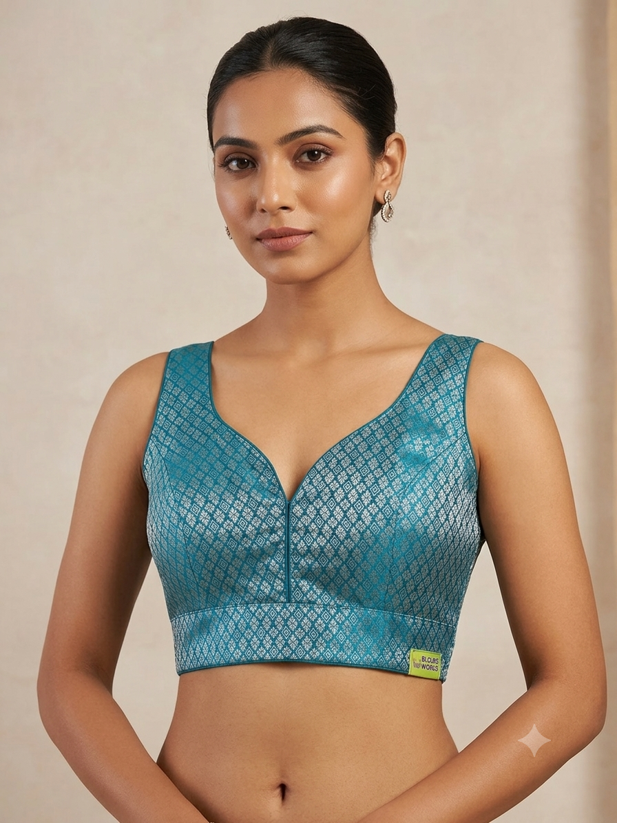 Sleeveless banaras blouse(inside hands available)