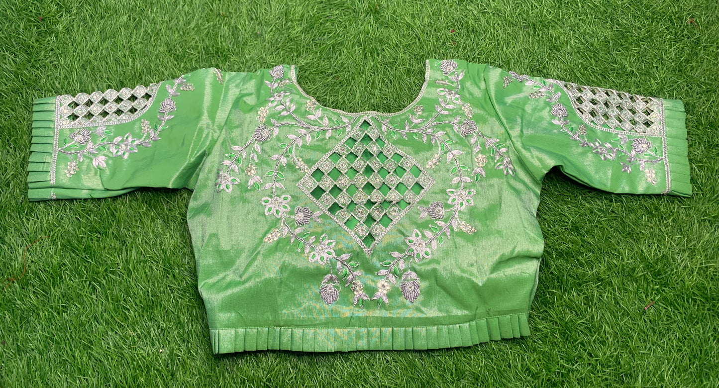 Mint green cut work blouse 👚