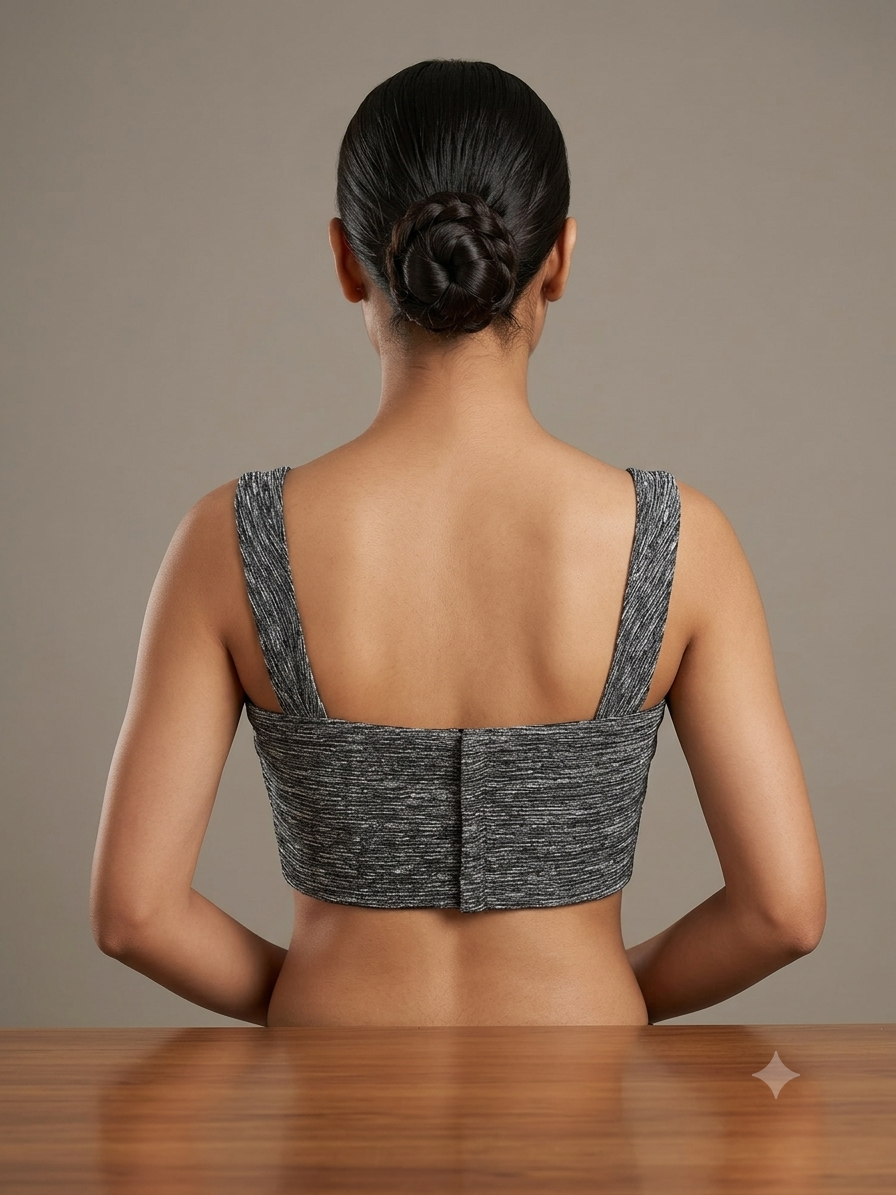 Metallic grey sleeveless designer blouse 👚