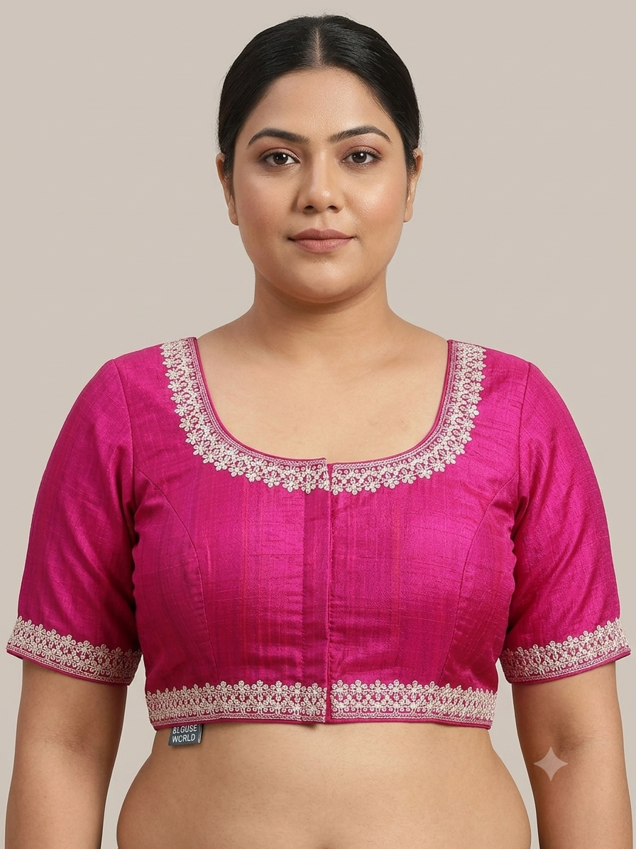 Silver embroidery work blouse