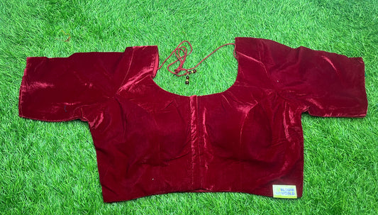 Marron plain velvet with hands blouse 👚