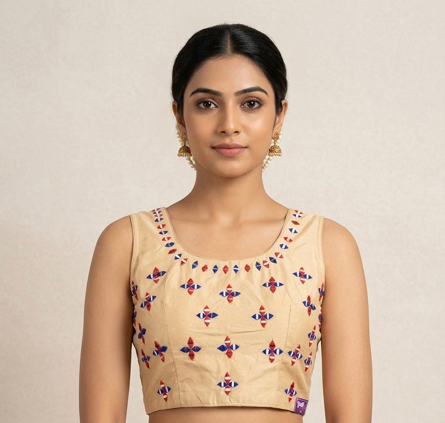 Navratri mirror work with hands blouse