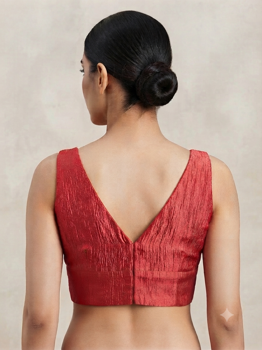 Red colour crush cloth sleeveless blouse 👚