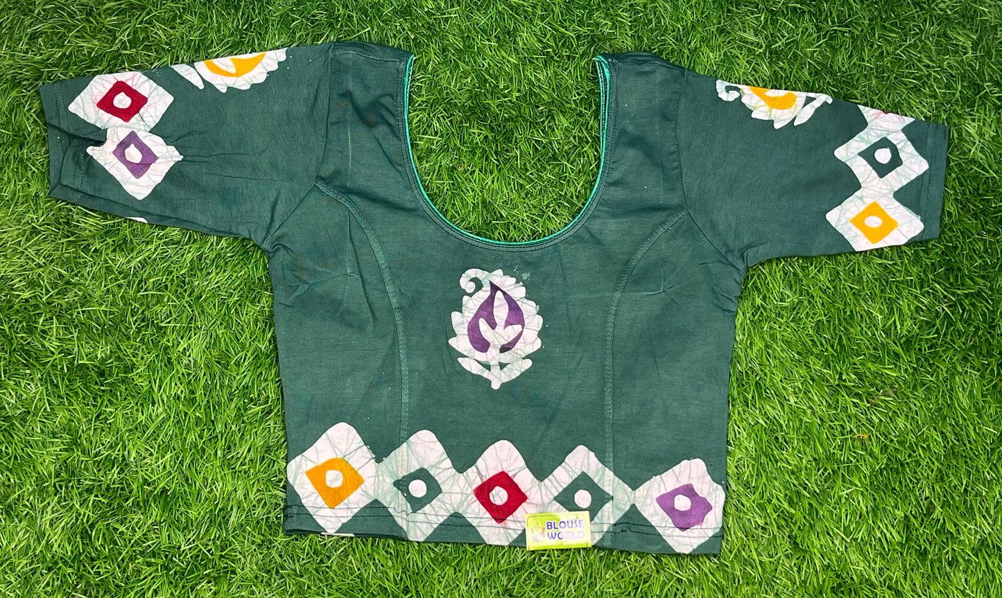 Green multicolour Strectable XXL blouse