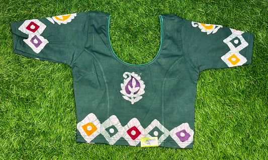 Green multicolour Strectable XXL blouse
