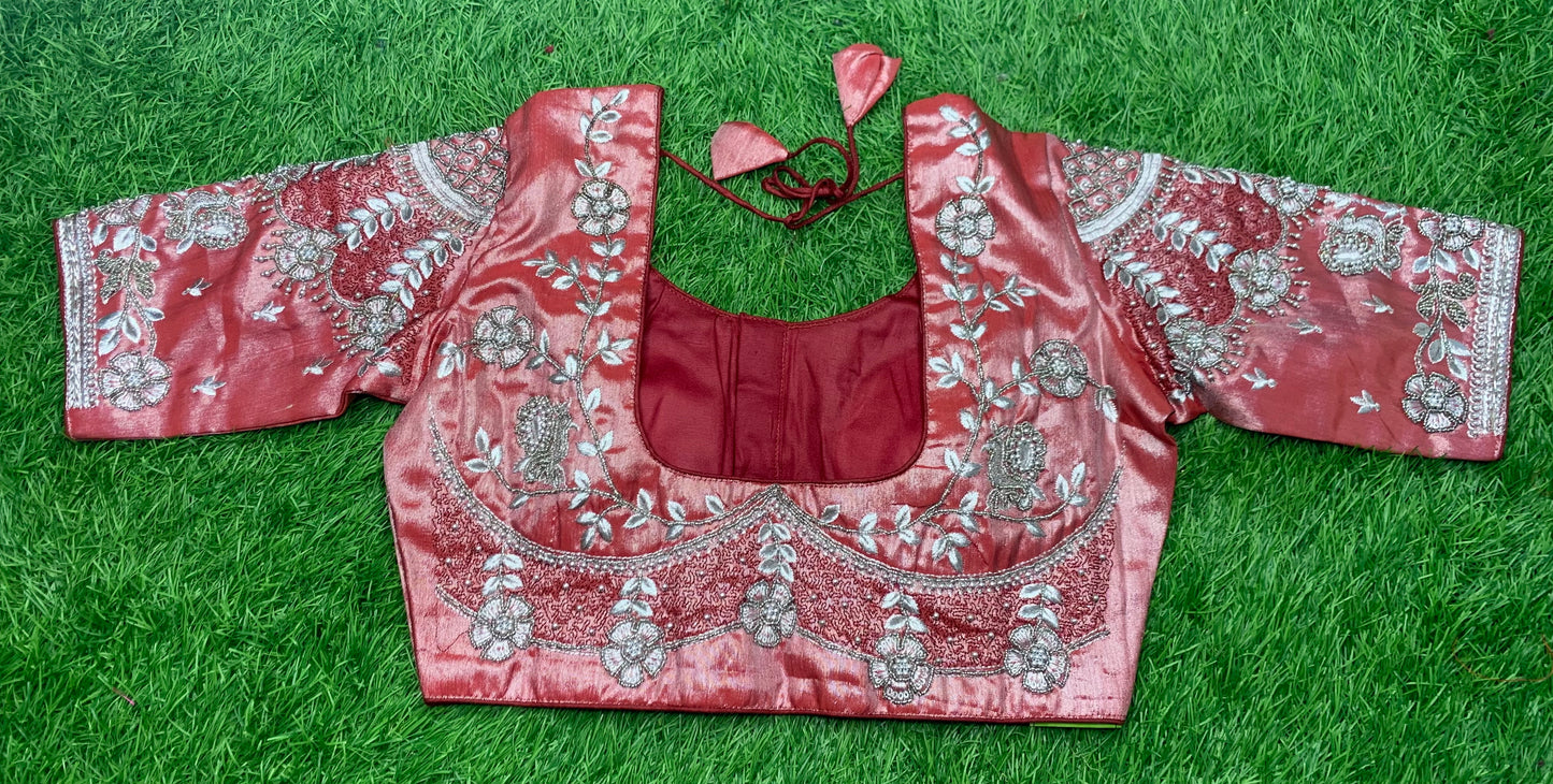 Marron tissue designer blouse 👚