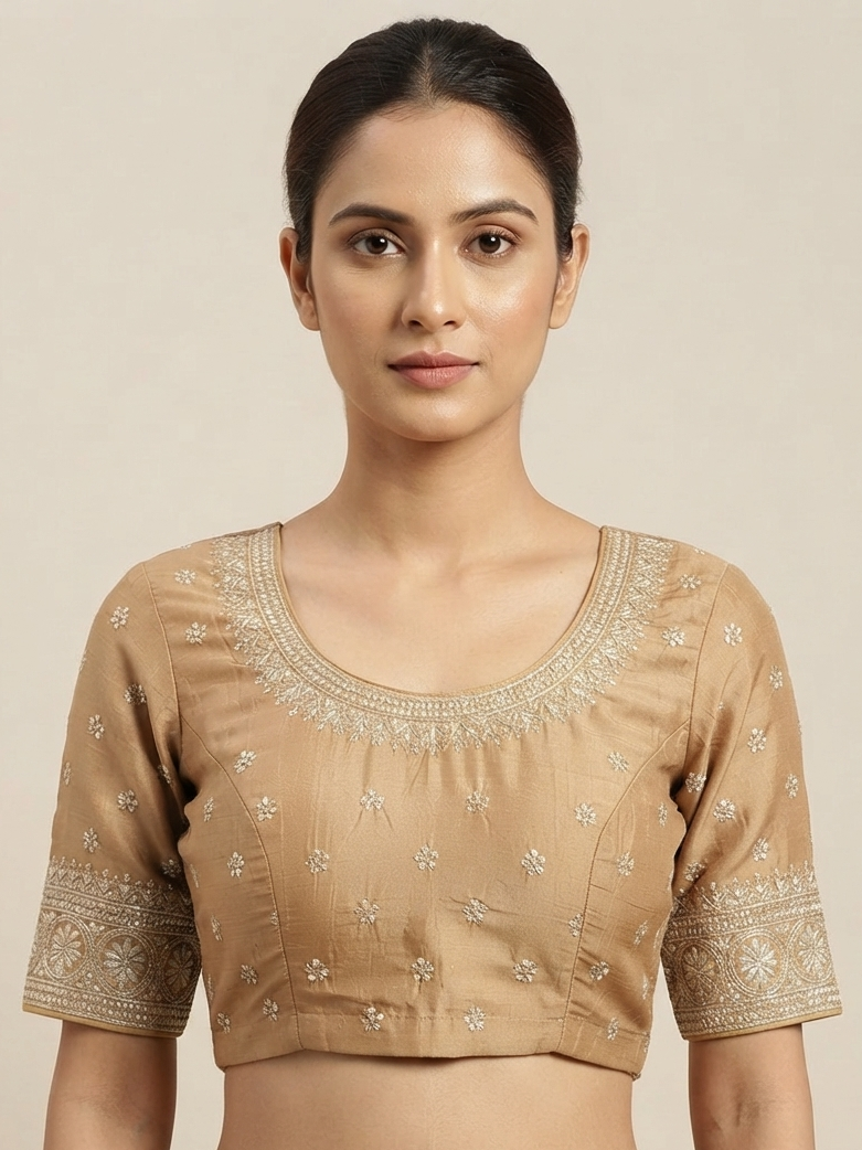 Beige embroidery work Blouse 👚