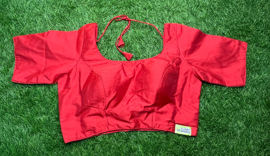 Red plain back hooks simple blouse 👚