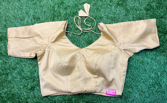 Golden stain silk blouse plain blouse