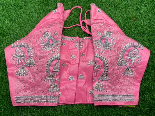 Baby pink hanging designer blouse 👚
