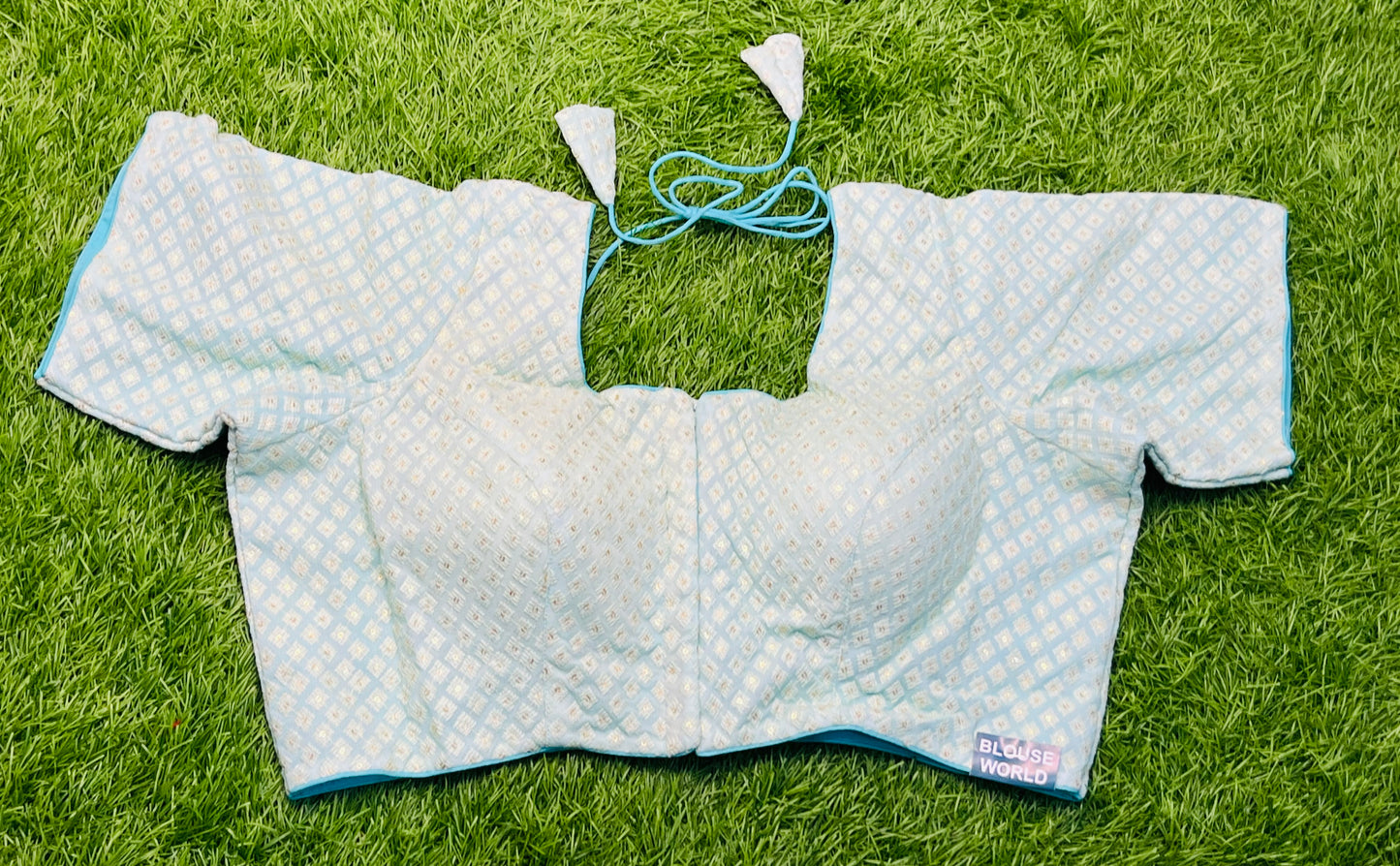Sky blue thread sequence blouse