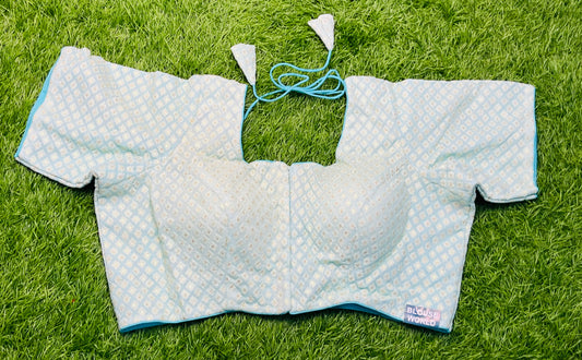 Sky blue thread sequence blouse
