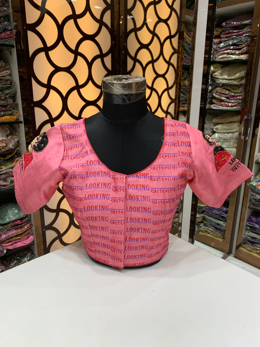 Digital print with different wording fancy blouse