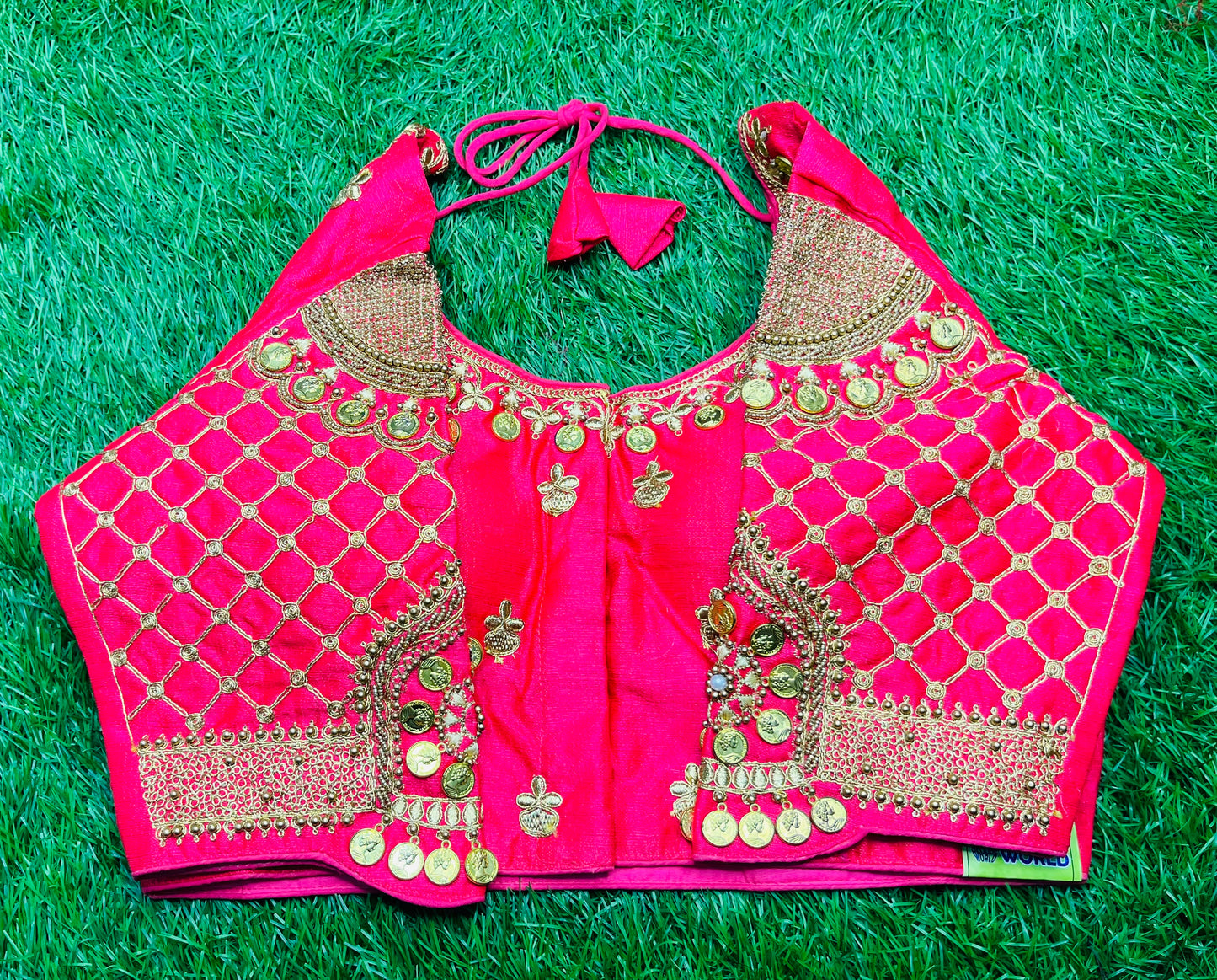 Pink colour Coin 🪙 work blouse 👚