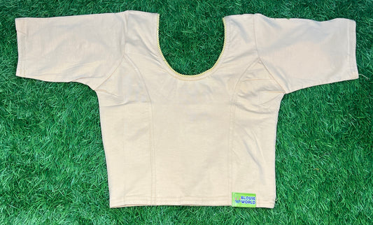 Golden plain stretchable XXL size blouse