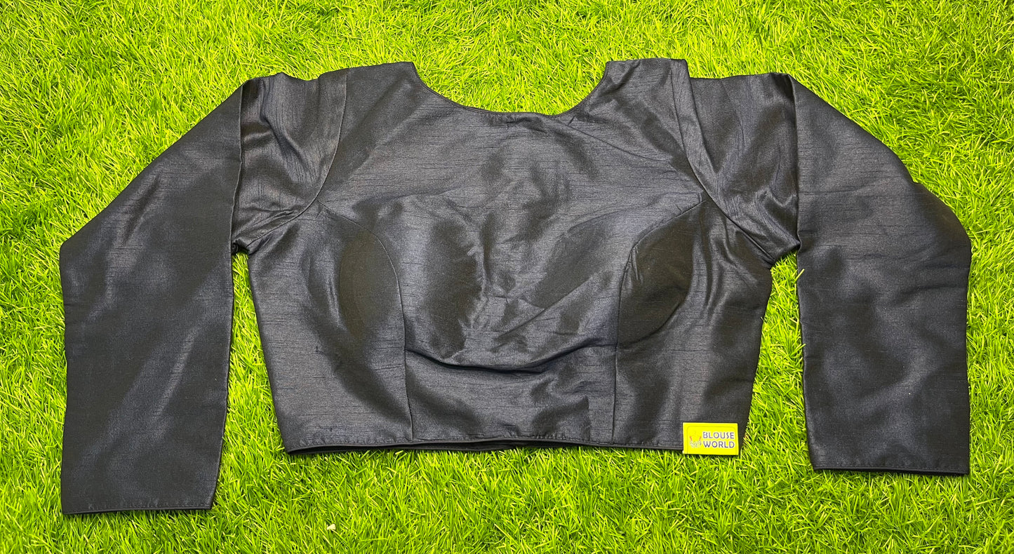 Plain black full hand blouse 👚
