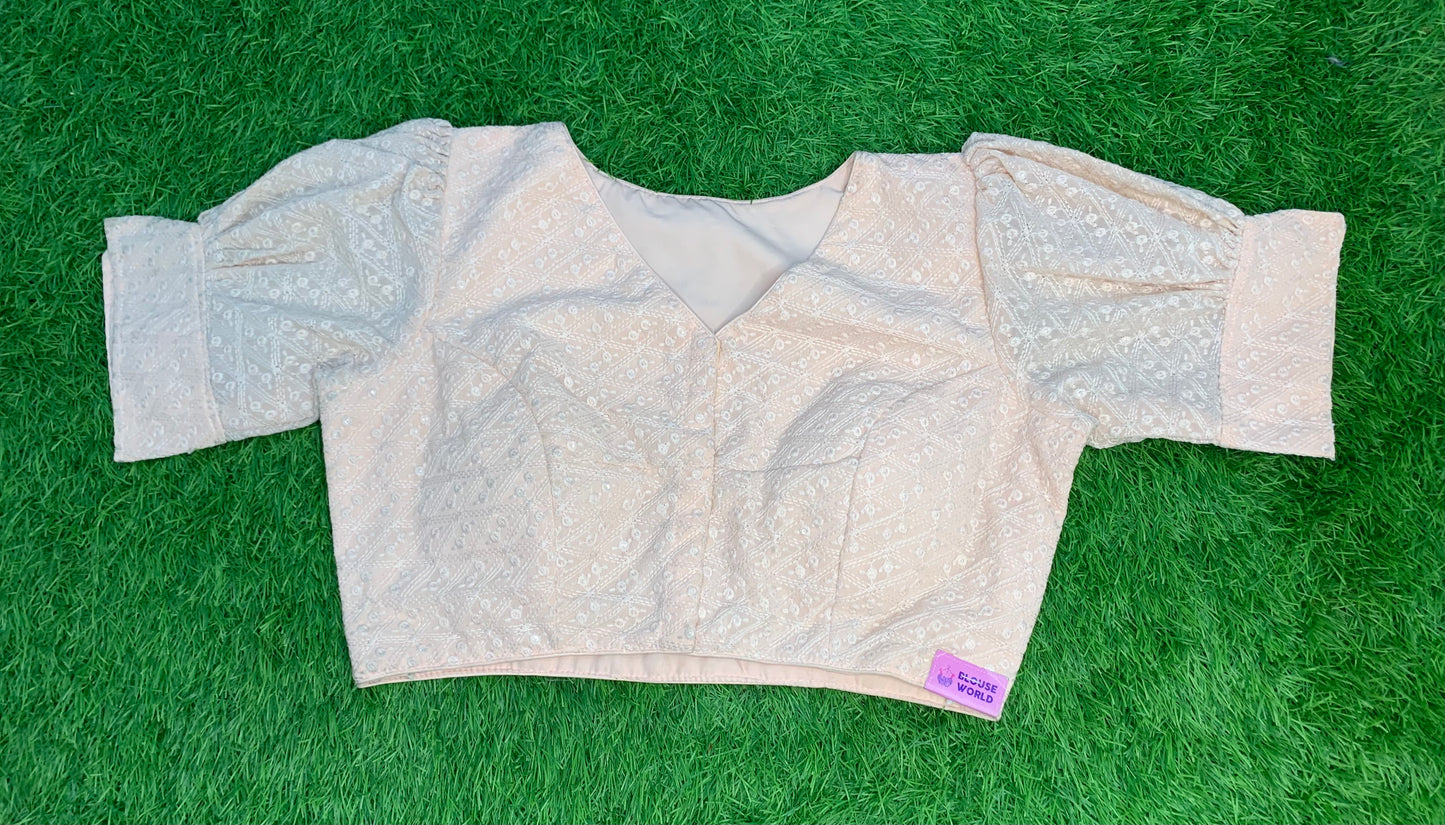 Light peach colour high neck blouse