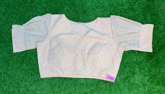 Light peach colour high neck blouse