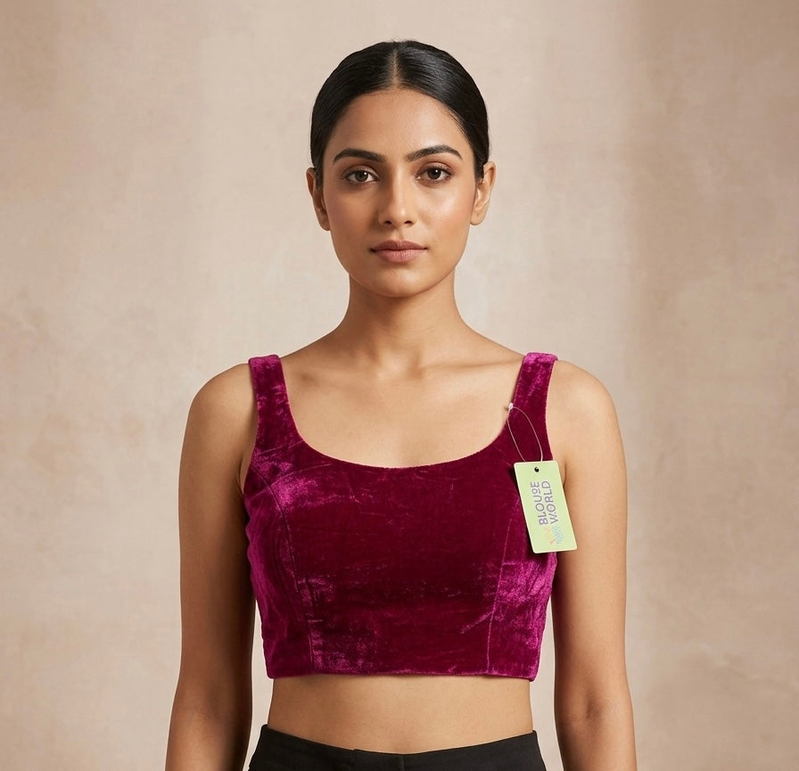 Stylish velvet sleeveless Blouse 👚