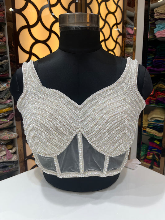 Pearl crystal sleeveless Cordset
