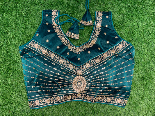 Rama blue designer blouse with hands
